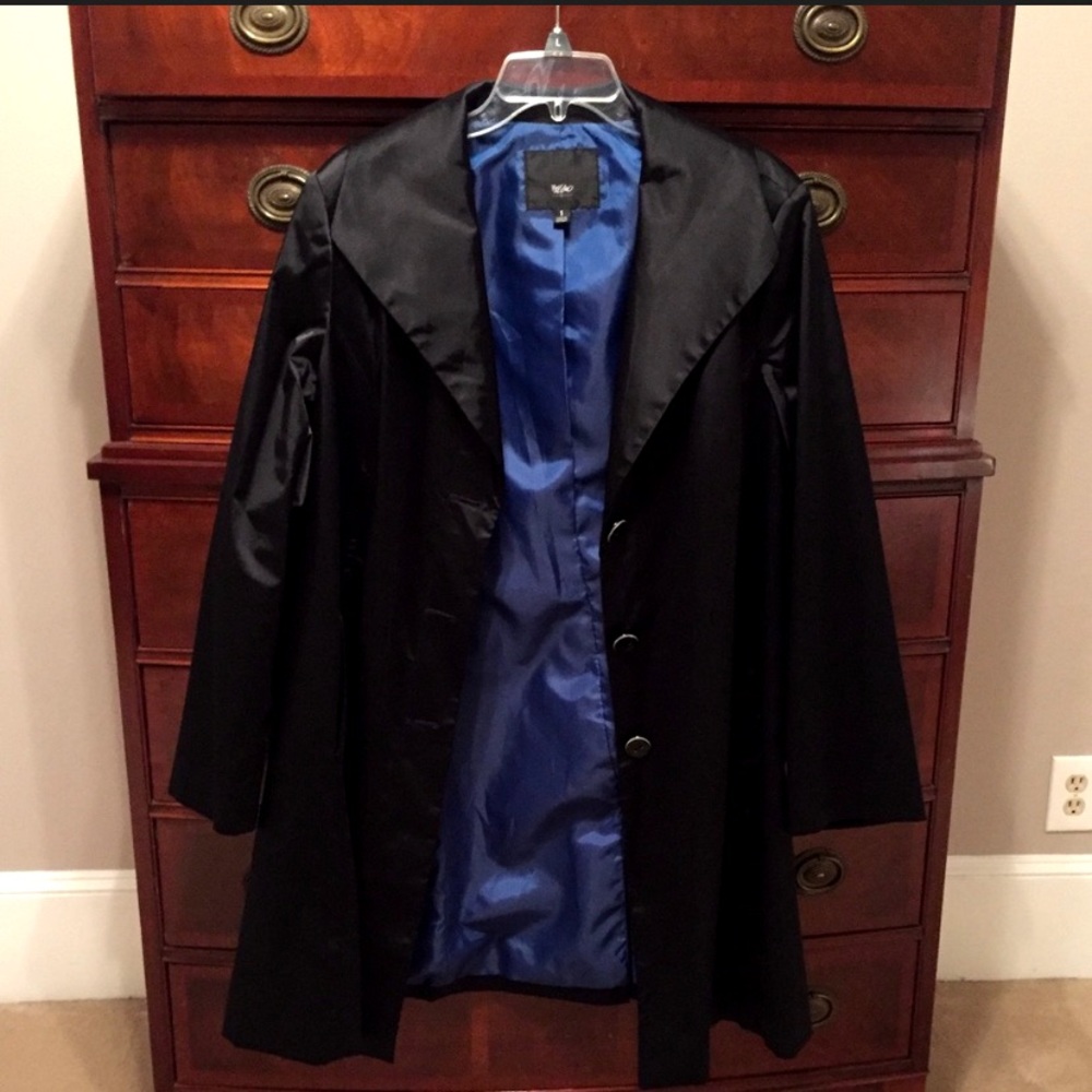 Silky Black Trench Coat